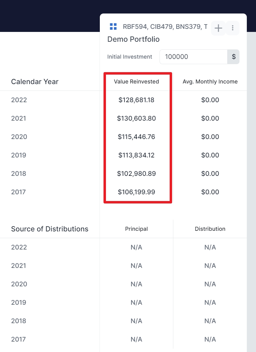 Income Stream tab – English (United States)